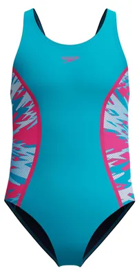 Immagine prodotto di Costume intero da bagno Speedo Hyperboom Splice Muscleback per bambine, colore blu "Mayan", taglia 14