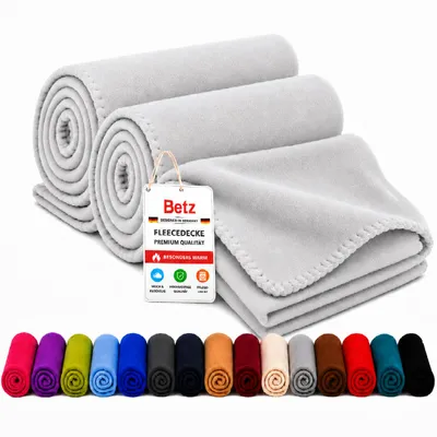Image de Couverture polaire Betz, 2 pièces, 130 x 170 cm, 180 g/m² – Couverture d'intérieur et couverture douillette – Couverture moelleuse pour canapé – Légère, chaude et facile d'entretien – Gris argenté, Image générée par une IA