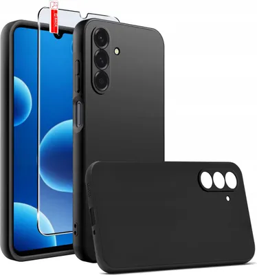 Zdjęcie produktu dla Etui Czarne Matowe Silikon Slim do Samsung A17 5G + SZKŁO 9H