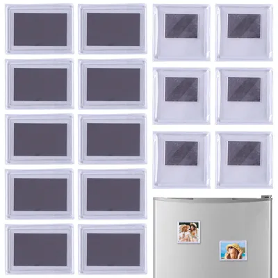 16 Acryl-Kühlschrankmagnete mit Bilderrahmen, 6,5×6,5 cm & 7,7×5,2 cm