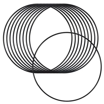 Image de Anneaux métalliques pour travaux manuels, 25 cm de diamètre, noirs, 3 mm d'épaisseur, lot de 10