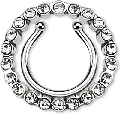 Produktbild von viva-adorno Fake Brustwarzenpiercing Nippel Piercing Brust Piercing Nippel Ring Clip on Z513 Farbe: Kristall Klar