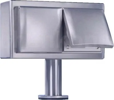 Produktbild von Thebo Inselsteckdose 17006KLD Edelstahl 2fach KI-ST/2 KLD mit Deckel Silber