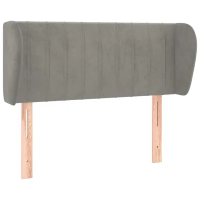 Produktbild von Kopfteil mit Ohren Hellgrau 93x23x78/88 cm Samt