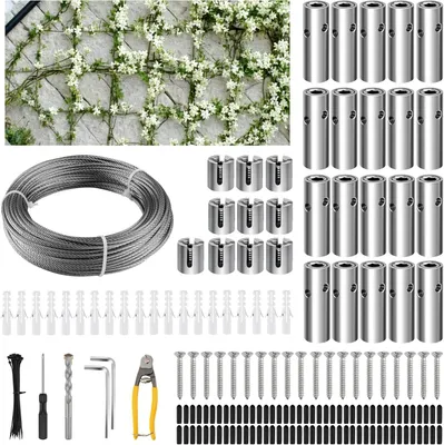 Productafbeelding van RVS klimhulp, 30 meter lang, draadsysteem voor klimplanten