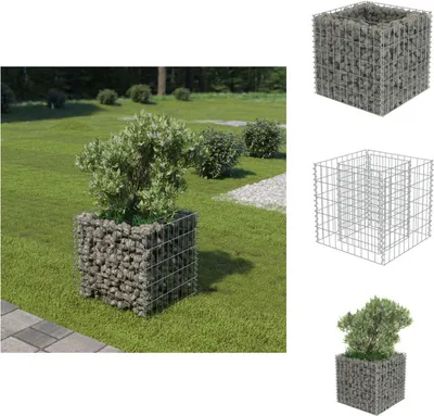 Produktbild von vidaXL Gabionen-Hochbeet Verzinkter Stahl 50×50×50 cm -  Blumentöpfe & Pflanzgefäße