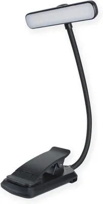 Image de Lampe de lecture électrique à LED pour lire avant de se coucher - 3 températures de couleur, intensité réglable en continu, autonomie de 80 heures. Petite lampe de lecture légère à pince, idéale pour étudier
