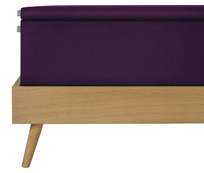 Produktbild von Schiesser Premium Topper Spannbettlaken Flexi | 95|5 Wohlfühlformel | aus nachhaltiger Produktion | für Matratzen 180x200cm bis 200x220cm | Topperhöhe bis 10cm | Aubergine