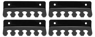 Image de Lot de 4 clips de rangement pour câbles, 5 emplacements, organiseur en acrylique pour câbles de recharge de téléphones et tablettes, pour bureau ou mur, noir