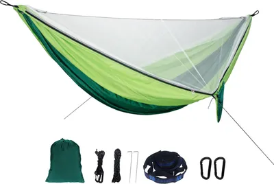 Produktbild von Outdoor-Haengematte mit Moskitonetz 300 kg Tragfaehigkeit Einfache Ratenzahlung Tragbare Haengematte fuer Camping-Picknick im Freien