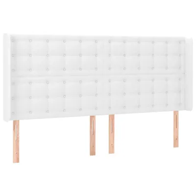Produktbild von Kopfteil mit Ohren Weiß 163x16x118/128 cm Kunstleder