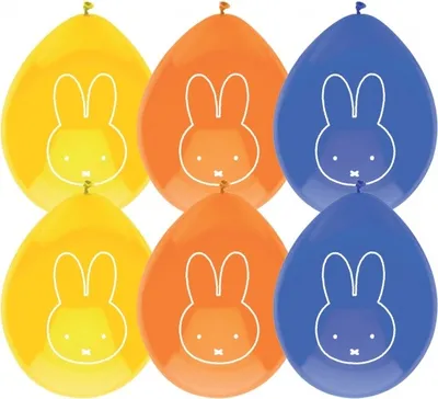 Immagine prodotto di palloncini Miffy 6 pezzi blu/giallo/arancio