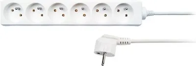 Produktbild von Solight Verlängerungskabel, 6 Steckdosen, weiß, 1,5 m