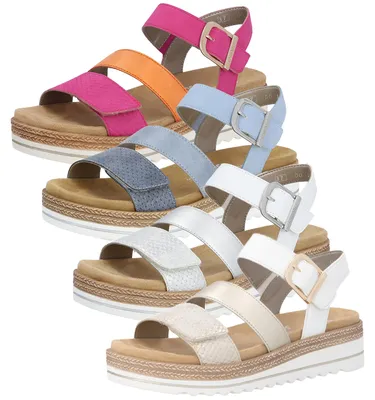 Produktbild von Remonte Damen Sandale Flechtmuster Klettverschluss D0Q55, Größe:42 EU, Farbe:Rosa