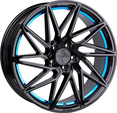 Immagine prodotto di cerchi in lega KESKIN KT20 5x112 ET45 da 20 pollici verniciati in nero con interno blu