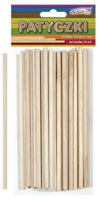 Zdjęcie produktu dla Patyczki bezbarwne 150X5mm 50szt - Aliga