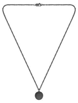 Image de Collier pour homme en acier noir Double B 1580762
