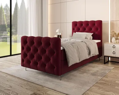 Produktbild von Gepolstertes Boxspringbett 90x200 ADRIA PLUS 2 - rot