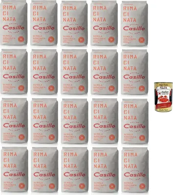Produktbild von 20x Casillo Semola di Grano Duro Rimacinata Nachgemahlener Hartweizengrieß 1 kg+ Italian gourmet polpa 400g