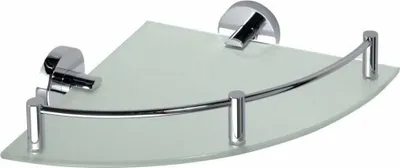 Produktbild von X-ROUND E Glasablage, mit Reling, 255x60x230mm, Chrom