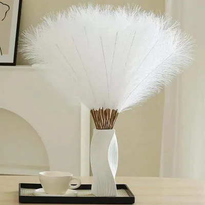 Produktbild von Kunstgedörrtes Pampasgras 55cm weiß Boho Dekoration