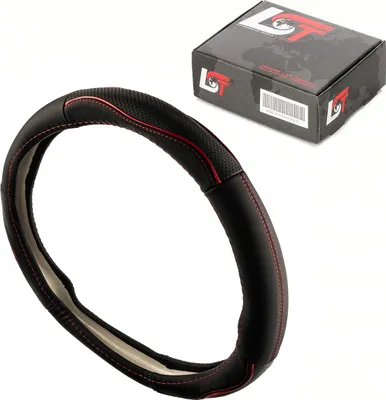 Produktbild von Lenkradbezug Ø 38x9 cm 15x3,5 Zoll schwarz rot für VW für SEAT für SKODA