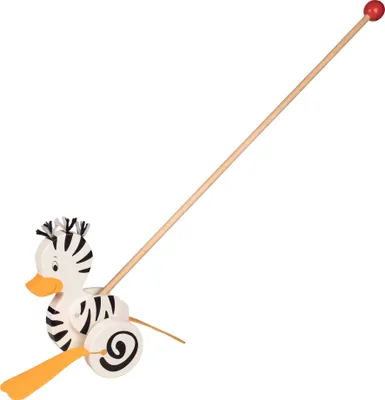 Image de Goki figurine à pousser en bois Zebra Duck