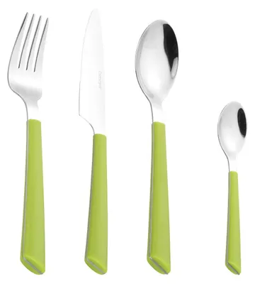 Immagine prodotto di Set di posate da 24 pezzi con manici in plastica verde