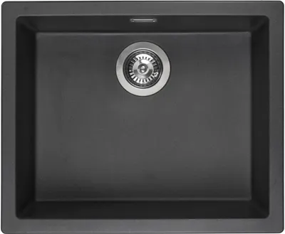 Produktbild von Reginox R30844 Regi Granit Spüle AMSTERDAM 50 Black Silvery ab 60 cm Schrankbreite / Auflagespüle / Unterbau / Einbauspüle