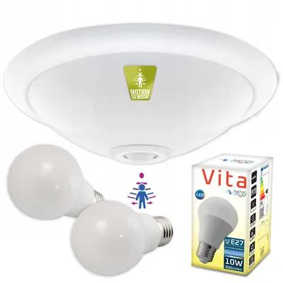 Produktbild von MasterLED Deckenleuchte 2x E27 mit PIR-Sensor 360° 30 cm für Flur