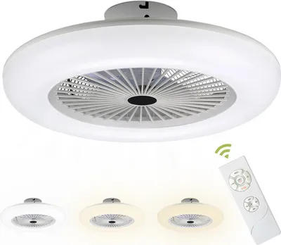 Obrázek produktu pro Stropní ventilátor 80W Nastavitelná rychlost větru Světlo/ventilátor samostatně přepínatelné Stmívatelné pro obývací pokoj Jídelna Ložnice