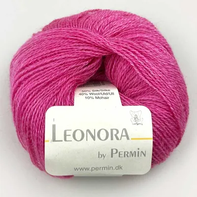 Zdjęcie produktu dla Leonora by Permin – elegancka przędza z jedwabiu, wełny i moheru (25 hot pink)