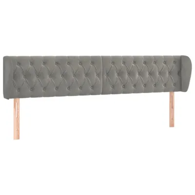 Immagine prodotto di vidaXL Testiera con orecchie Grigio chiaro 183x23x78/88 cm Velluto