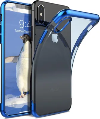 Produktbild von Conie Silikon Schutzhülle für iPhone XS Max Tasche Case Cover Bumper Hülle Rand in Blau