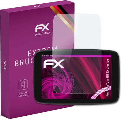 Produktbild von atFoliX FX-Hybrid-Glass Displayfolie kompatibel mit TomTom GO Exclusive Glasfolie