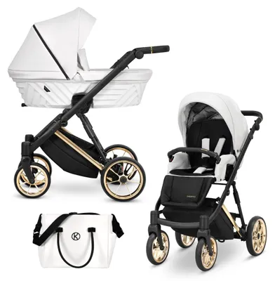 Produktbild von Kinderwagen Kunert Ivento Premium 2in1 - goldene Rahmenfarbe - Farbe: Weißperlmutt