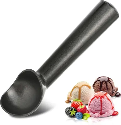 Obrázek produktu pro Hliníková naběračka na zmrzlinu 18 cm Černý nepřilnavý povrch