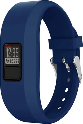 Produktbild von Strap-it Silikonarmband - passend für Garmin Vivofit 3 & Vivofit jr junior 1/2 - Dunkelblau
