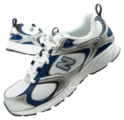 Image de Baskets New Balance 408, modèle unie, référence U40825M, couleur blanc/argent, taille 40