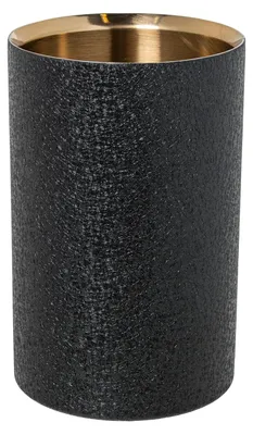 Flaschenkühler aus Edelstahl, mattgold/schwarz, 12x12x19 cm