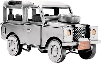 Obrázek produktu pro Model auta Land Rover – ručně vyrobená kovová socha, jedinečný kus