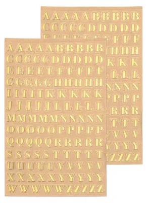 Productafbeelding van Letterstickers - 3D-design - 4,5 mm hoog - Goud - 2 vellen