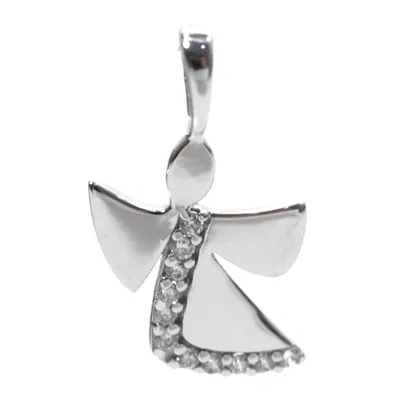 Produktbild von Basic Silber STG32 Kinder Anhänger Schutzengel Silber Zirkonia Weiß