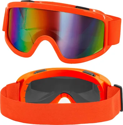 Produktbild von Skibrille neonorange UV für Partynächte verspiegelt mit verstellbarem Band