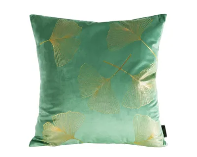Obrázek produktu pro Dekorační povlak na polštář 45x45 Ginko 1 mint gold ginkgo leaves velvet Eurofirany