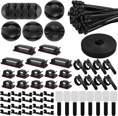 Productafbeelding van Stuks Kabelorganizers - Cable Management Kit - Zelfklevende Siliconen Kabelhouders - Kabelorganizer - Kabelbinders