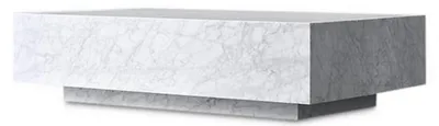 Zdjęcie produktu dla stolik kawowy Casa Padrino biały 135 x 80 x h. 35 cm - Prostokątny stolik do salonu wykonany z marmuru Carrara - Stolik marmurowy - Luksusowa jakość