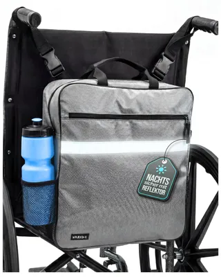 Produktbild von Hochwertige Rollstuhltasche Hinten – Mit Reflektoren & Trinkflaschen Halter