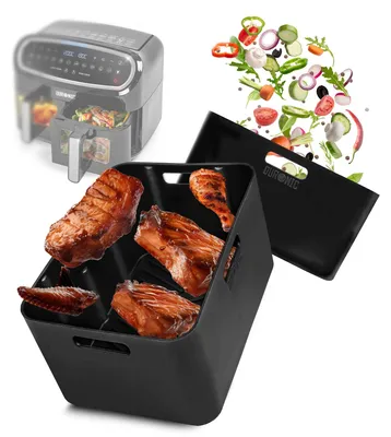 Produktbild von Duronic AFL1 Silikonform, zwei Antihaft Silikoneinsätze, Wiederverwendbar, Airfryer- Zubehör, Airfryer Accesories, Kompatibel mit Duronic AF34 & AF24 & anderen Dualzone Airfryer