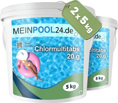Produktbild von 2x5kg Multitabs 20 g 5in1 total blue chlor für Pool Schwimmbad Chlortabs Chemie